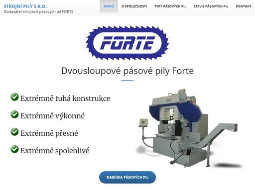 společnost strojní pily s.r.o. nabízí sortiment strojních pásových pil německé značky forte