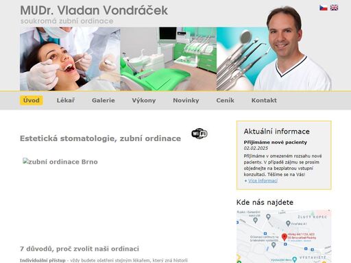 zubní ordinace mudr. vladan vondráček. komplexní stomatologické ošetření v brně.