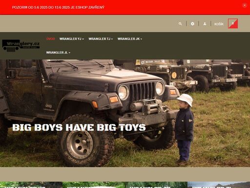 obchod a webová stránka zabívající se prodejem nahradních dilů a doplňků pro automobil wrangler