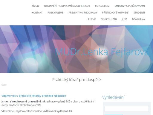 mudr.lenka fejfarová
praktická lékařka pro dospělé

