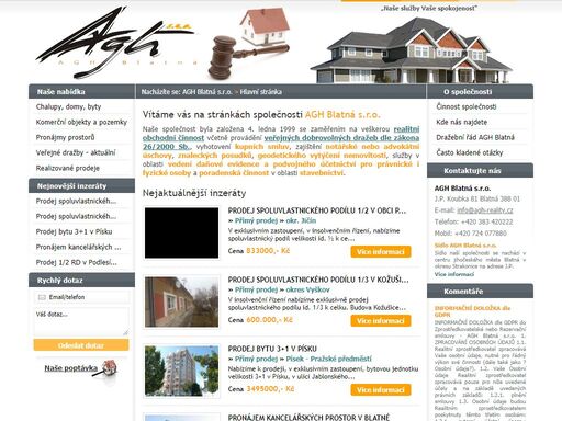 agh-reality.cz - realitní kancelář agh blatná s.r.o.