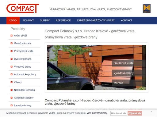 nabízíme garážová vrata, průmyslová vrata či vjezdové brány vlastní výroby nebo od renomovaného výrobce garážových vrat hörmann - hradec králové - compact