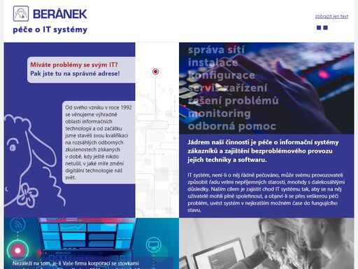 it služby, péče o it, správa it, správa sítí, podpora uživatelů, instalace, konfigurace, servis pc, servis zařízení, řešení problémů, monitoring, odborná pomoc