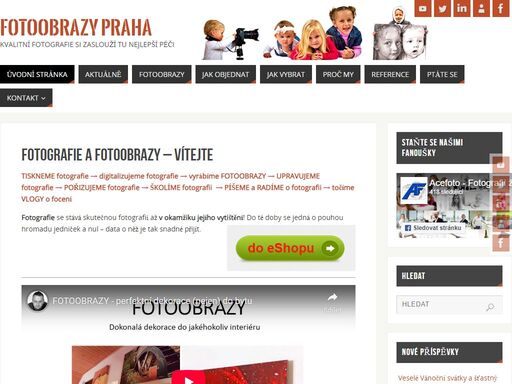 vítáme vás! fotografie se stává skutečnou fotografií až v okamžiku jejího vytištění! do té doby se jedná o pouhou hromadu jedniček a nul - data o něž je tak snadné přijít (hardisk, flash paměť, cd či dvd stárnou a zanikají rychlostí blesku).