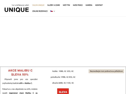 salon unique – kadeřnictví praha - profesionální péče o vlasy. specializujeme se na balayage, melíry, airtouch. rezervace online 24/7.