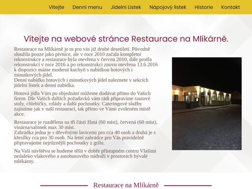 vítejte na webových stránkách restaurace na mlíkárně.