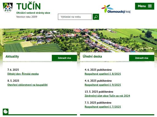 tučín je obec ležící v okrese přerov. jeho katastrální území má rozlohu 480 ha. název obce vznikl pravděpodobně z osobního jména tucha.