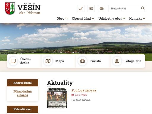 oficiální stránky obce věšín