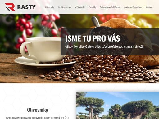 poskytujeme široké spektrum služeb, které zahrnuje dovoz a prodej olivoníků a kávy, provozování sitě privátních vinoték a distribuci olivových olejů a středomořských pochutin