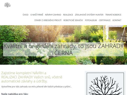 návrh zahrady, realizace zahrady, závlahový systém hunter, zavlažování, jezírka, zahradní jezírko, zahradnické práce, to vše nabízí firma zahrady černá, cenově dostupné zahrady,