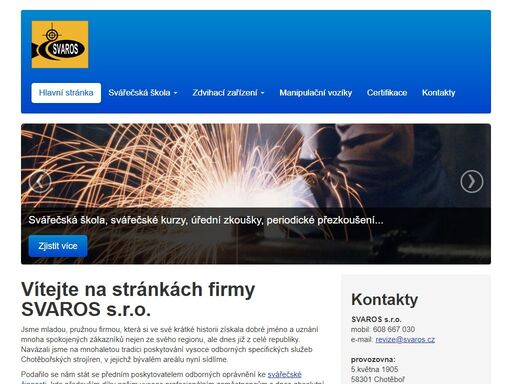 vítejte na stránkách firmy svaros s.r.o.