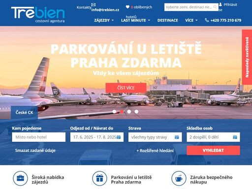portál zájezdů českých a německých ck | ke všem zájezdům na trebien.cz parkování u letiště praha zdarma
