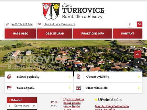 oficiální stránky obce turkovice