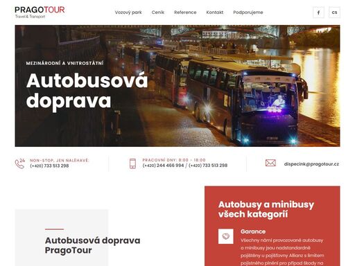 autobusová doprava pragotour - silniční motorovou dopravu provozujeme již od roku 1997, v roce 2006 jsme změnili právní formu podnikání vč. názvu firmy na