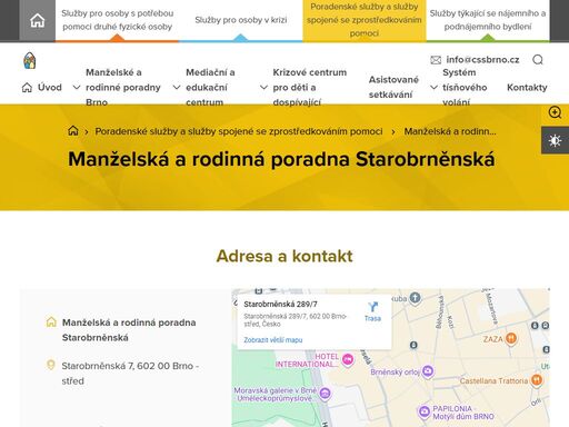 centrum sociálních služeb - poradenské služby a služby spojené s zprostředkováním pomoci, brno.