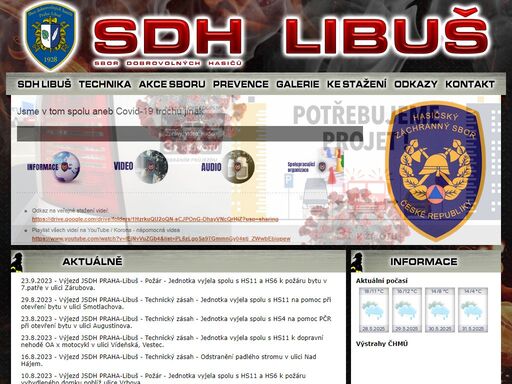stránky sboru dobrovolních hasičů městské části praha - libuš. adresa: libušská 81/232, praha 4.