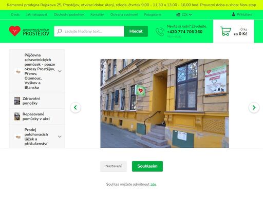 eshop se zdravotním materiálem v prostějově