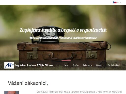 vzdělávací instituce ing. milan jandora byla založena v roce 1992 se záměrem poskytovat služby v oblasti rozvoje společností i individualit. díky spolupráci s renomovanými výrobci a dodavateli it, certifikovanými profesionály a na základě vlastních zkušeností, získaných ze zakázek ve státní i komerční sféře, nabízíme služby v oblasti vzdělávání,...