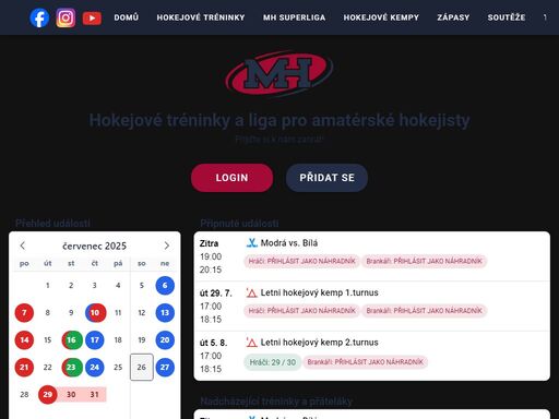 oficiální stránky spolku ledního hokeje modern hockey v brně, škola dovendostí, super liga