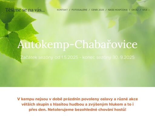 v kempu nejsou v době prázdnin povoleny oslavy a různé akce větších skupin s hlasitou hudbou a zvýšeným hlukem a to i přes den. netolerujeme bezohledné chování hostů!
