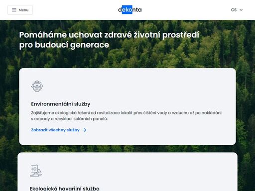 sanace a revitalizace lokalit • čištění vody a vzduchu • recyklace solárních panelů a baterií • dodávky a pronájem zařízení ... • 10 000 projektů ve 30 zemích světa ›