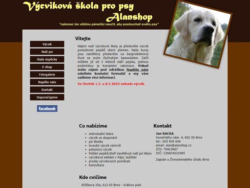 výcvik psů brno - výcviková škola alanshop