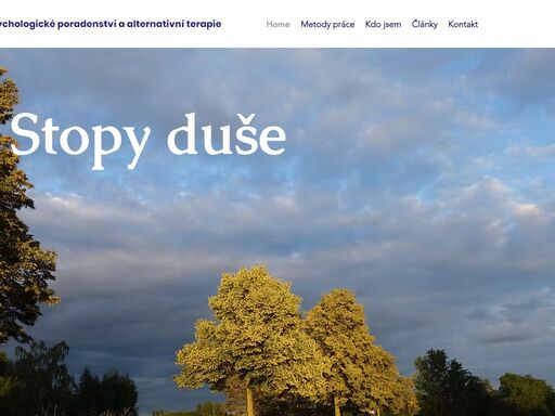 v rámci projektu stopy duše poskytuji psychologické poradenství a formy terapie zahrnující práci s tělem jako  access bars, reiki. nabízím možnost konzultací v olomouci i ve večerních hodinách.