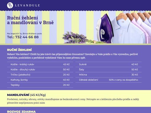 ruční žehlení a mandlování v brně