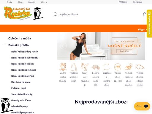 spodní a noční prádlo pro celou rodinu. pánská, dámská a dětská pyžama, košile a více. pohodlí, styl a kvalita na jednom místě. český výrobce s tradicí.