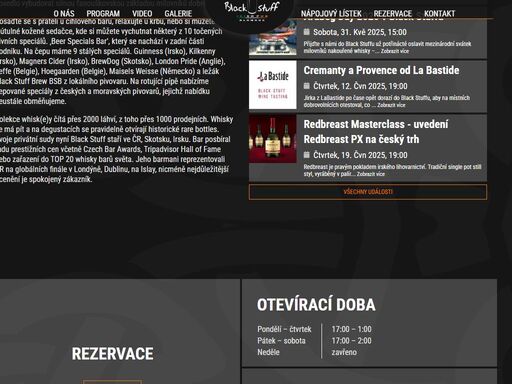 nejširší nabídka whisky na moravě, beer specials 10 píp, cocktaily a drinky.