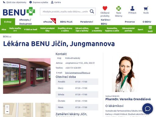 ?lékárna je zároveň výdejním místem e-shopu a je bezbariérová. najdete v ní rozšířený sortiment dermokosmetiky, zdravé a dětské výživy a zubní péče.?