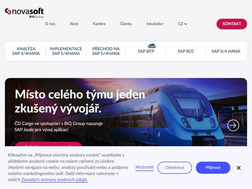 implementujeme sap s/4hana a pomáháme klientům s přechodem na novou verzi v cloudu. díky vstupní analýze a s použitím metodologie sap activate zajistíme bezpečné a úspěšné zavedení systému sap. máme zkušený tým 50 konzultantů, programátorů, analytiků, testerů a přes 20 let zkušeností.