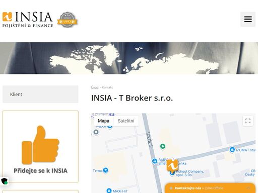 insia a.s. praha. jste makléř nebo zájemce o pojištění? kontaktujte naše specialisty nebo se na nás obraťte přes kontaktní formulář.