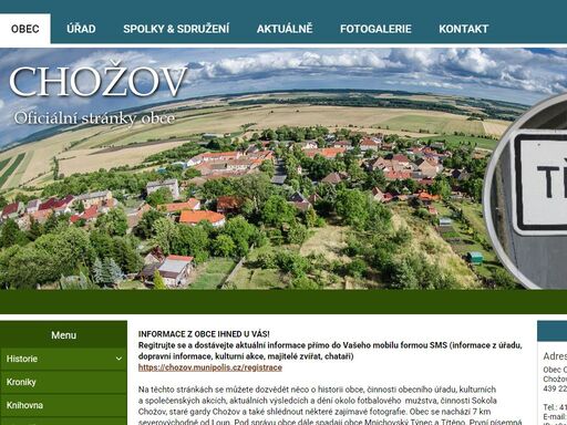 oficiální stránky obce chožov
