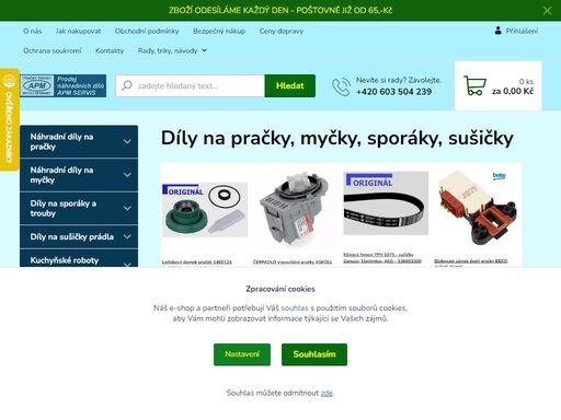 náhradní díly na pračky, náhradní díly myčky, náhradní díly sporáky, náhradní díly trouby