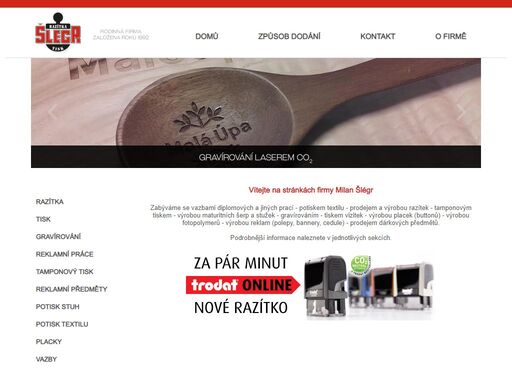 šlégr - razítka tisk reklama: šerpy stužky maturanti tampon textil potisk flexo vizitky letáky gravírování