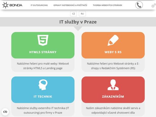 it outsourcing, služby externího it technika. bga opravy notebooků a počítačů, záchrana dat. pc servis a oprava počítačů, praha. poskytujeme vzdálenou pomoc při řešení problémů s počítačem. vytváříme webové stránky s moderním vzhledem a podporou mobilních zařízeni. bonda s.r.o.