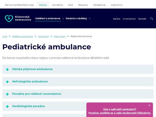 klatovy.nemocnicepk.cz/pediatricke-ambulance
