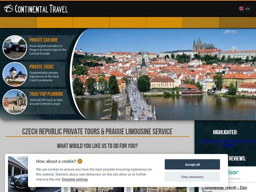 continental travel offers individual prague city tours and sightseeing trips in the czech republic and transport services all over the central europe. our trips are private = no strangers on the car or bus with you + we adjust the itinerary to your requirements.