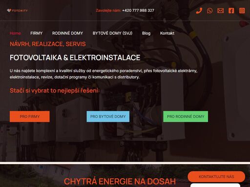 komplexní a kvalitní služby od energetického poradenství, přes fotovoltaické elektrárny, elektroinstalace, revize, dotační programy či komunikaci s distributory.