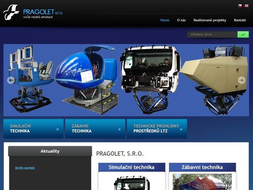 simulátory, zábavní technika, řídící systémy, pohybový systém, prohlídky ltz – to vše je společnost pragolet, s. r. o.