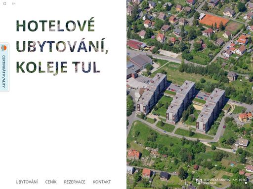 letní ubytování, hotel v liberci, levné ubytování, ubytování v liberci, koleje, tul, liberec
