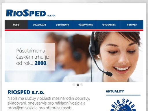 riosped nabízí služby mezinárodní dopravy, spedice, skladování a pneuservis pro nákladní vozidla