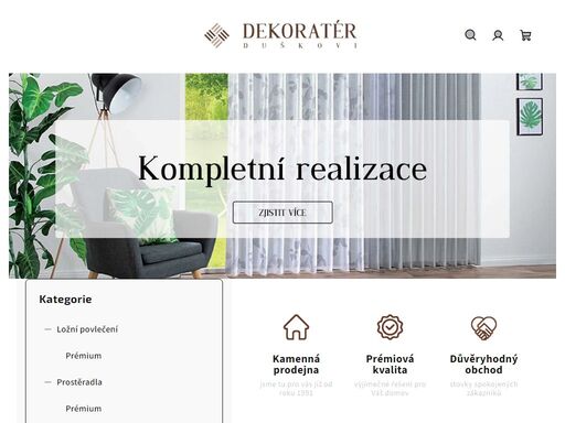 prodej ložního povlečení. kompletní realizace záclon a závěsů na míru.