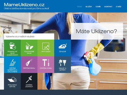  úklid a údržba domácnosti pro brno a okolí. pravidelný úklid domácností, mytí oken, žehlení, čištění podlah, ošetření podlah, čištění koberců a čalounění, čištění párou, generální úklid, údržba domu, malby a nátěry, pokládka krytin, údržba zahrady.
