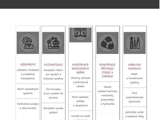 prŮmyslovÁ ŘeŠenÍ – strojírenství, sourcing & výroba, strojírenství, automatizace, konstrukce rozvaděčů – konstrukce přístrojů, strojů a zařízení – montáž kabelů.