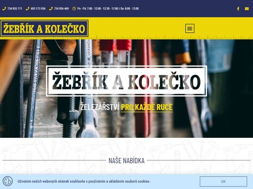 železářství nabízí od roku 1997 velký výběr zboží pro dílnu, stavbu, zahradu, spojovací a kotevní techniku, svářecí techniku a další.