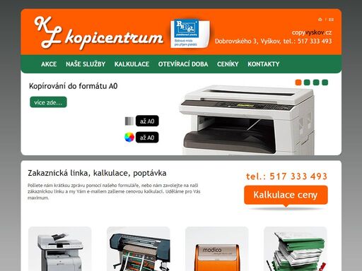 kl kopicentrum vyškov - kopírování a tisk, velkoformátový tisk, expresní razítka modico, vazby, laminování, dárkové předměty