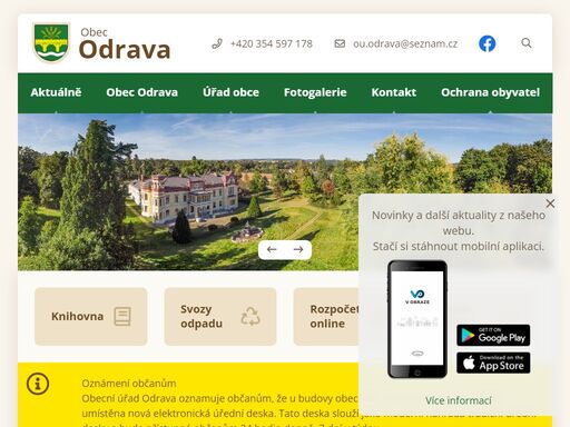 oficiální stránky obce odrava