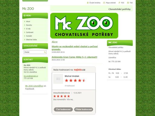 chovatelské potřeby v litoměřicích na náměstí. 